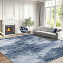 Amada 8x10 Washable Area Rug, Modern Abstract Living Room Rug with Non-Slip Backing & Short Pile, Large Rug with Abstract Pattern for Living Room, Bedroom and Dinning Room, Dark Blue by TinyTreasures Baby Boutique