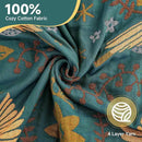 Boho Throw Blanket for Bed Couch 100% Cotton Woven Bed Throws for All Season Lightweight and Soft Cozy Farmhouse Reversible Muslin Decorative Blanket for Travel Picnic, Teal/Cream, 60''x80'' by CozyNest Decor