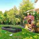 ONCEMORE Galvanized Raised Garden Bed for Vegetables Flowers Herbs, Metal Raised Garden Bed Kit with 2 PCS Tomato Cage, Gloves, Trellis Netting, Plant Labels, Plant Ties, Black 8×4×1FT by GreenHaven Gardens