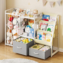 Kids Bookshelf and Toy Storage, Large 3 Tier Book Shelf for Kids Rooms, Sling Baby Bookcase with Stuffed Animal Storage, Toddler Montessori Bookshelf for Nursery, Playroom, Kindergarten by TinyTreasures Baby Boutique