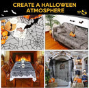eZAKKA Halloween Table Cloth, 54" x 72" Spider Webs Tablecloths Black Tablecloth Lace Fabric Table Cloths Spooky Cover by CozyNest Decor