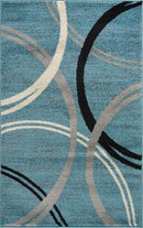 Rugshop Modern Wavy Circles Design Area Rug 2'7" x 4' Blue by TinyTreasures Baby Boutique