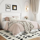 Allewie Full Size Velvet Lift Up Storage Bed, Modern Wingback Headboard, Hydraulic Support, No Box Spring Needed, White by CozyNest Decor