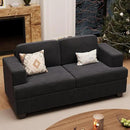Sofa, 63” Comfy Loveseat Sofa with Deep Seats, Couch for Living Room, Modern Sleeper Couch, Dark Grey Chenille by CozyNest Decor