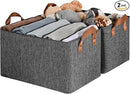 GRANNY SAYS Storage Baskets for Shelves, Closet Organizer Bins, Clothes Storage Bins with Metal Frame, Large Baskets for Organizing and Storage, Collapsible, Dark Gray, 2-Pack by CozyNest Decor