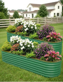 2 Pcs Raised Garden Beds Outdoor 8x2x1.5ft - Galvanized Steel Planter Box for Vegetables, Flowers, Rust-Resistant Garden Box, Easy Assembly Raised Beds, Durable Planters for Outdoor Plants, Green by GreenHaven Gardens