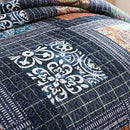 NEWLAKE Bedspread Quilt Set with Real Stitched Embroidery, Paisley Grid Pattern,Queen Size by CozyNest Decor