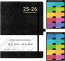 Planner 2025-2026 - JUL 2025 - JUN 2026, Planner Weekly and Monthly, Academic Planner 2025-2026, 8.5" x 11", Leather Cover Planners with Thick Paper, Back Pocket with Notes Pages, Black by TinyTreasures Baby Boutique