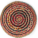 REDEARTH Round Pouf Ottoman - Braided Boho Poof Home Décor Pouffe Accent Sitting Circular Foot Rest for Living Room, Bedroom, Nursery, Kidsroom, Lounge; Jute and Cotton (19.5"x19.5"x14"; Multi) by CozyNest Decor
