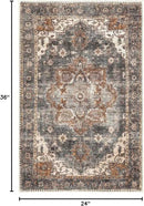 Keen Home Design 2x3 Rug - Machine Washable Entry Rug with Non-Slip Backing, Ideal for Enteryway, Kitchen, Bathroom, Laundry Room - Vintage, Easy Clean, Durable, Low Pile Rug - (2' x 3') by CozyNest Decor