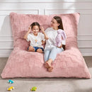 Hobestluk 3 in 1 Bean Bag Chair Giant Bean Bag Chairs for Adults with Plaid Cover Convertible Bean Bag Floor Cushion with Machine Washable Cover for Living Room (Plaid Pink) by CozyNest Decor