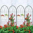 4 Pack Metal Garden Trellis 78.7" H Garden Fence Rustproof Trellis for Climbing Plants Support Roses Flower Outdoor Lawn Black by GreenHaven Gardens
