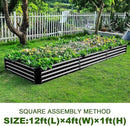 Land Guard 12×4×1ft Galvanized Raised Garden Bed Kit for Vegetables 2 Pack, Galvanized Super Large Metal Planter Raised Garden Boxes Outdoor (Gray) by CozyNest Decor