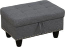 Ottoman Rectangular Storage Ottoman Bench, Flannel Footrest Stool Footstool with Lid for Living Room, Bedroom, Entryway, Light Gray, 28.5"x19"x17.5" by CozyNest Decor