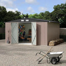 10x12 FT Metal Storage Sheds Outdoor with Floor, Metal Yard Sheds Garden Shed Kit, MetalTool Shed with Lockable Door, Metals UtilitySheds Buildings with Air Vent for Backyard Garden Patio Lawn by GreenHaven Gardens