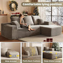 HYJT H&K Modular Sectional Sofa Cloud Couch, 107" Comfy L Shaped Sectional Couches for Living Room, Deep Seat Memory Foam Plush Fluffy Corduroy Boneless Couch Sectionals Right Facing Sofa Chaise Brown by CozyNest Decor