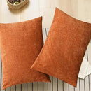 CaliTime Fall Throw Pillow Covers Decorative 20 X 26 Inches Pack of 2 Cozy Chenille Standard Pillow Shams Cases for Couch Sofa Bed Living Room Home Burnt Orange by CozyNest Decor