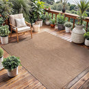 Washable Indoor Outdoor Rug 6x9 Weather Resistant Area Rugs Modern Solid Jute Rug for Porch Deck Balcony Backyard Patio Outside Carpet (6 X 9 Jute Beige) by CozyNest Decor