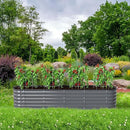 Raised Garden Bed Kit 8×2×1.4 FT Magnesium-Aluminum-Zinc Stainless Steel Metal Planter Box for Planting Outdoor Plants Vegetables（Gray） by CozyNest Decor