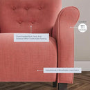 BELLEZE Modern Accent Chair for Living Room, High Back Armchair with Wooden Legs, Upholstered Wingback Side Chair Padded Armrest Single Sofa Club Chair for Living Room, Bedroom - Allston (Brick) by CozyNest Decor