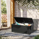 270 Gallon Lockable Resin Deck Box, Waterproof & UV-Resistant Outdoor Storage Box for Outdoor Cushion Storage, Garden Tools & Pool Accessories Storage, Black by CozyNest Decor