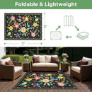 GENIMO Indoor Outdoor Area Rug 5' X 7' Waterproof, Washable Patio Rug Non Shedding, Easy Cleaning Floral Outdoor Carpet for Living Room, Bedroom, Dining Room, Balcony, Backyard, Deck, RV, Black by GreenHaven Gardens
