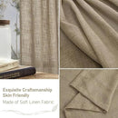 LAMIT Taupe Linen Curtains 95 Inch Length 2 Panels for Living Room/Bedroom, Semi Sheer Light Filtering Farmhouse Bronze Grommet Long Soft Thick Linen Textured Window Drapes, 52 x 95 Inch by CozyNest Decor