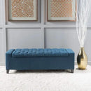 Christopher Knight Home Hikaru Fabric Storage Ottoman, Dark Blue Dimensions: 20.50”D x 51.00”W x 17.00”H by CozyNest Decor