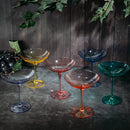 Champagne Coupes 12OZ By Colorful Champagne Glasses Prosecco Mimosa Glasses Set Cock by The Wine Savant