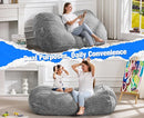 Hobestluk 5FT Bean Bag Chairs Adult Bean Bag with Portable Handle Comfy Large Bean Bag Lounge Chair with Removable Cover for Living Room Bedroom (Stripe Grey, 5FT) by TinyTreasures Baby Boutique