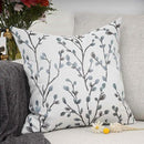 YOUR SMILE Classical Embroidery Jacquard Teal Leaf Pattern Square Decorative Throw Pillow Case Cushion Cover 18x18 inch by CozyNest Decor