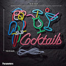 Parrot Cocktail Neon Sign for Wall Decor Bar LED Light Beer Wine Alcohol Man Cave Garage USB Powered Dimmable Art Signs by CozyNest Decor
