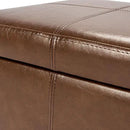 Adeco Storage Ottoman Foot Rest Stool, Leather Ottoman Footstool with Hinged Lid, 17" Small Foot Stool Bench for Living Room, Bedroom by CozyNest Decor