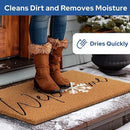 Barnyard Designs Natural Coco Coir Christmas Doormat - Large Cute Non-Slip Heavy Duty Backing Door Mat for Outside Entrance or Porch Entry, Brown (17x30, Winter Snowflake) by CozyNest Decor