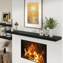 Black Floating Shelves for Wall - 72 Inch Wide x 12 Inch Deep Wall Shelves Set of 1 - Rustic Black Wood Shelves for Living Room, Bathroom, Laundry Room, Bedroom, Kitchen, Home Office by CozyNest Decor