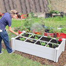 45''x22.5'' Raised Garden Bed Kit | Planter Box Outdoor for Gardening, Whelping Pen | Easy Vinyl Plastic Garden Planter Box with Grow Grid-White by GreenHaven Gardens