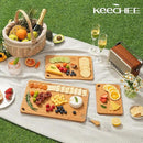 Wood Cutting Board for Kitchen - Reversible Bamboo Cutting Boards Gift Set of 3 with Juice Groove, Wooden Chopping Board for Meat, Fruit, Vegetables & Cheese (Pre Oiled, Natural) by CozyNest Decor