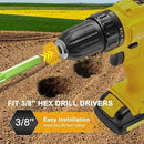 TCBWFY 2 Pack Garden Auger Drill Bit for Planting,3.5"x16" & 1.6"x16.5" Rapid Planter Bulb&Bedding Plant Auger,Earth Drill for 3/8" Hex Drive,Fence Post,Umbrella Hole Digger by GreenHaven Gardens