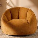 Giant Bean Bag Swivel Chair for Adults - Comfy Plush Round Shell Soft Accent Chair, Oversized Cozy Floor Sofa for Living Room, Bedroom & Game Rooms, Orange by CozyNest Decor