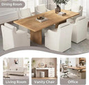 VKNOW Upholstered Dining Chairs Set of 4, Modern Kitchen Chairs Dinner Chairs with 4 Casters, Linen Armchair for Bedroom Reading Room Living Room, Beige by CozyNest Decor