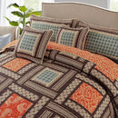 NEWLAKE Cotton Patchwork Bedspread, 3-Piece Bedding Quilt Set with Real Stitched Embroidery, Reversible Matelasse Bed Coverlet Set,Bohemian Farmhouse,Queen Size by CozyNest Decor