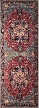 Keen Home Design 2x10 Rug - Machine Washable Runner Rug with Non-Slip Backing, Ideal for Hallway, Entryway, Kitchen, Laundry Room - Vintage, Easy Clean, Durable, Low Pile - (2'6" x 10') by CozyNest Decor