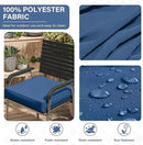 Patio Chair Cushions 19 X 19 X 4 Inch Waterproof Outdoor Seat Cushions for Patio Furniture, Outdoor Sofa Couch Pads with Ties & Handle, Set of 2, Blue by GreenHaven Gardens