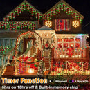 Hezbjiti Christmas Lights Outdoor Decorations,LED Christmas Lights 8 Modes 75 Drops Fairy String Curtain Lights for Christmas Decor Eaves Window Party Yard Garden (Red Green Cold, 1600LED 164FT) by GreenHaven Gardens