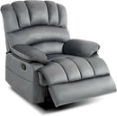 Luxlen Manual Recliner Chair, Reclining Chair with Overstuffed Armrest and Backrest, Living Room Single Sofa Recliners,Light Grey by CozyNest Decor