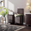 SMIBUY Double Laundry Hamper with Lid, 120L Bamboo Laundry Basket with Removable Liner Bag, 2-Section Clothes Divider Laundry Sorter for Laundry Room, Bathroom, Bedroom (Dark Brown) by CozyNest Decor