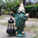 Gnomes Garden Statue Outdoor Décor with Solar Lights Lantern,Gnome Solar Light Figurines Outside Decorations for Yard，Lawn Patio, Balcony, Unique Housewarming Gifts by CozyNest Decor