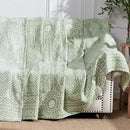 jinchan Boho 100% Cotton Blanket Muslin Lightweight Twin Size Throw Blanket Reversible for Couch Soft Cozy All Season 3-Layer Throw Coverlet Blanket for Bedroom Living Room Decor Green 60x80 Inches by CozyNest Decor