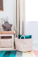 OrganiHaus Toy Storage Basket for Kids, Large Cotton Rope Organizer Bin for Nursery, Toy Box, Blanket Holder, Baby Hamper for Living Room, Soft & Washable, 20x13 inches - Rainbow by TinyTreasures Baby Boutique