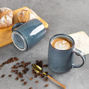 GBHOME Large Coffee Mugs Set of 4, 18oz Handmade Ceramic Coffee Mugs Set with Gradient color for Latte/Tea/Beer/Hot Cocoa, Dishwasher & Microwave Safe, Space blue